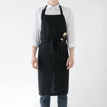 Load image into Gallery viewer, Linen Chef Apron Black
