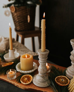 Taper beeswax candle