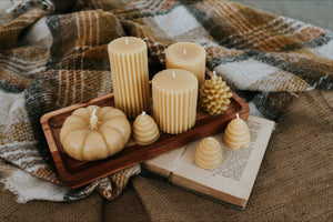 Beeswax bee hive candle