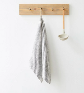Linen Kitchen Towel Thin Black Stripes