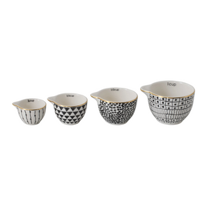 Black & White Stoneware Measuring Cups