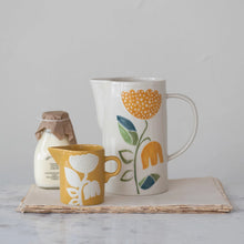 Load image into Gallery viewer, Wax Relief Flowers Stoneware Creamer
