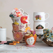 Load image into Gallery viewer, Hand-Painted Stoneware Floral Mug
