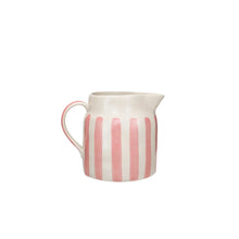 Load image into Gallery viewer, Pink Stripes Stoneware Pitcher

