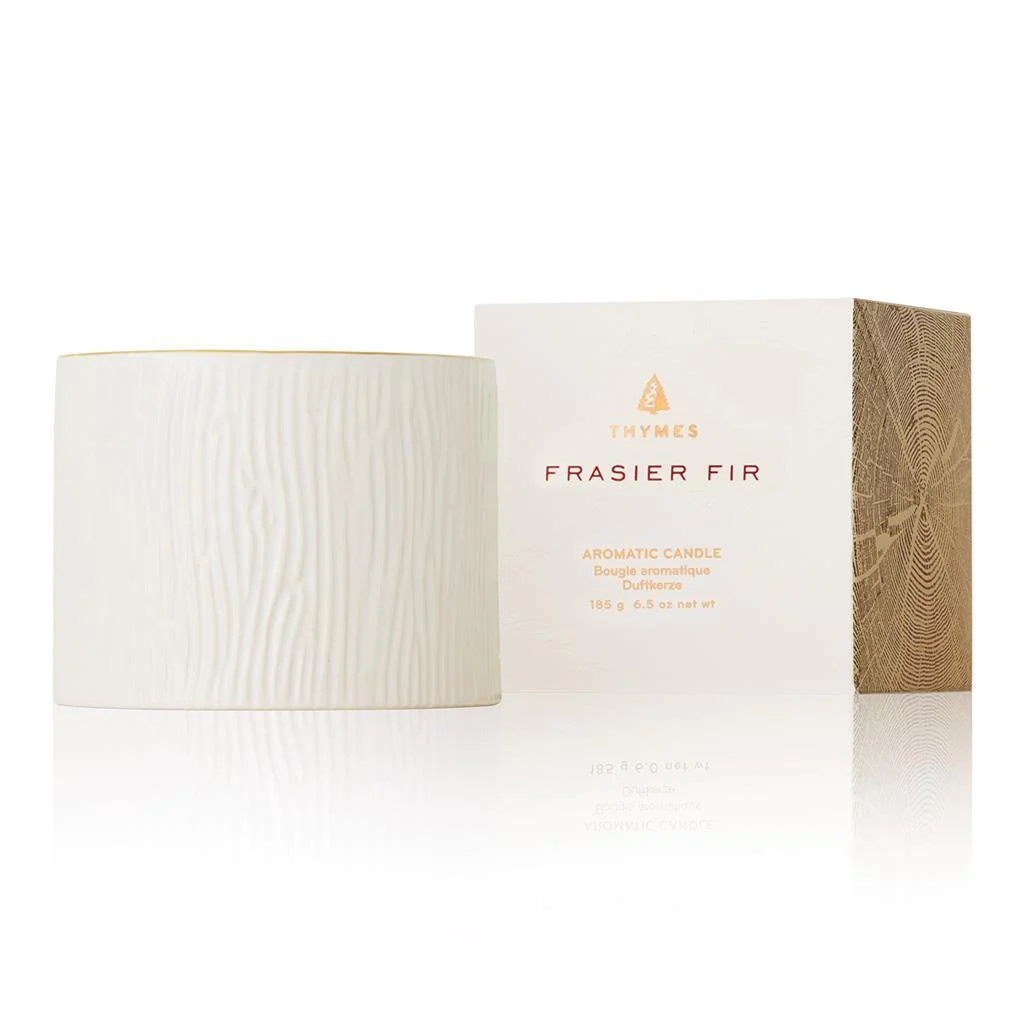Frasier Fir Gilded Ceramic Poured Candle, Petite