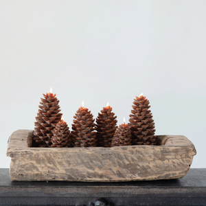 Unscented Brown Pinecone Shaped Candle