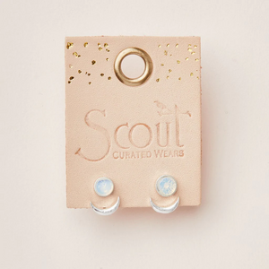 Stone Moon Phase Ear Jacket Opalite & Silver