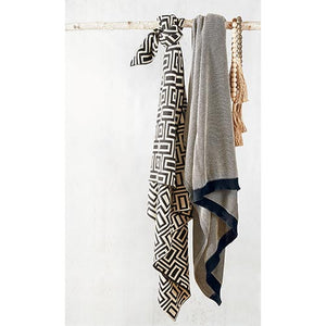 Geo Natural + Black Luxe Throw