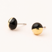 Load image into Gallery viewer, Dipped Stone Stud Black &amp; Gold
