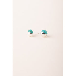 Dipped Stone Stud Turquoise & Silver